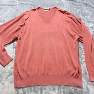 Peter Millar Mens Coral V Neck Sweater XL 100% Cotton Long Sleeve Casual Comfort